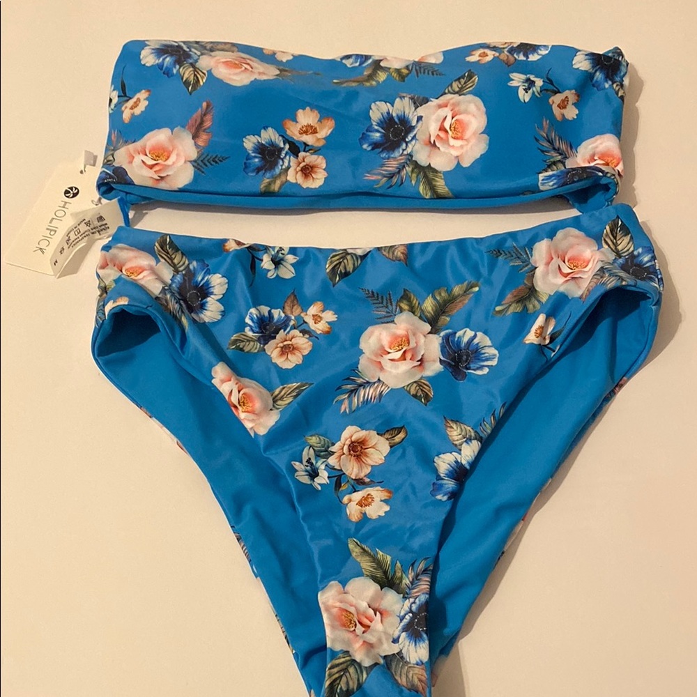 Floral Blue Bikini Set